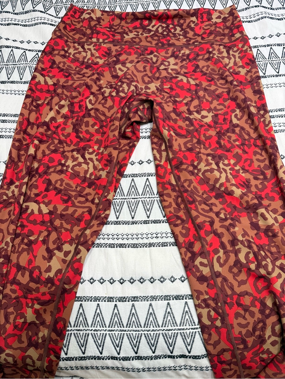 Aerie Offline Red and Brown Leopard Print Leggings
